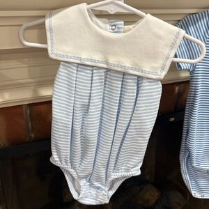 Blue and White Striped Kids Bodysuit